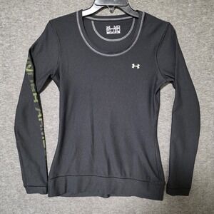 Under Armour Compression Shirt Mens Small Black Fitted Long Sleeve Performance